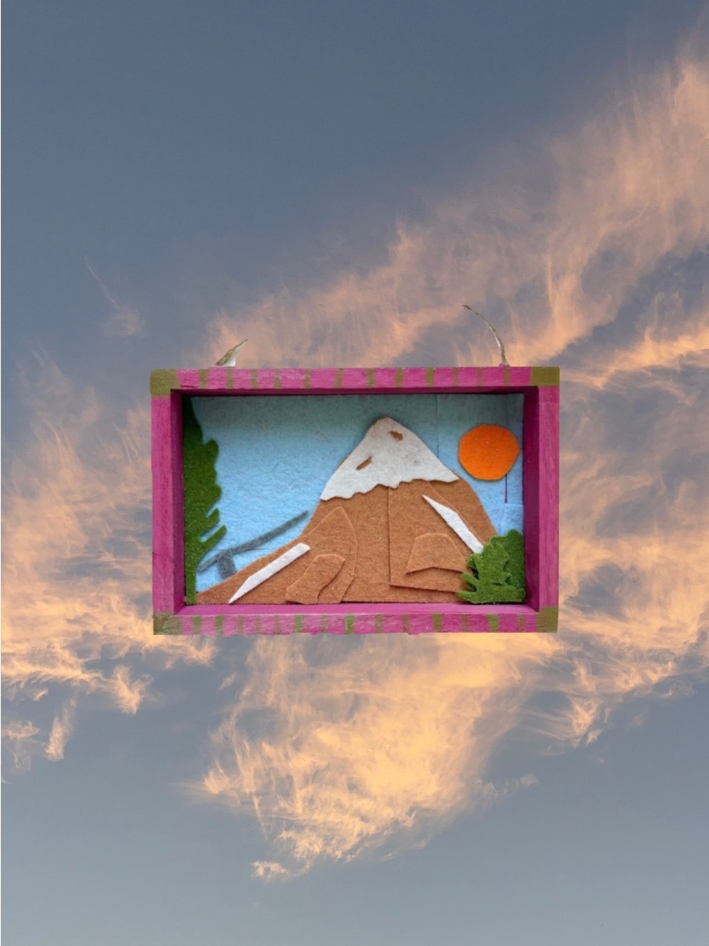 Handmade Mountain Felt Hanging Frame